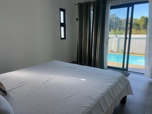3 bedrooms, iron/ironing board, WiFi, bed sheets - Luxury villa near Bras d'Eau Beach with private pool and lush natural views. (Poste Lafayette)