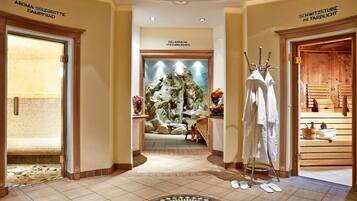 Sauna, steam room, deep-tissue massages, sports massages, massages