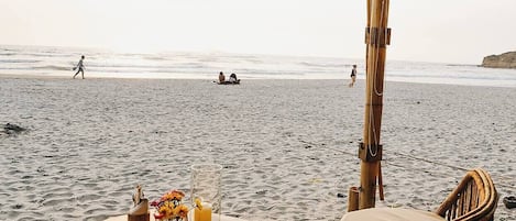 En la playa