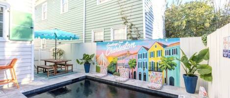 Piscine extérieure, piscine chauffée