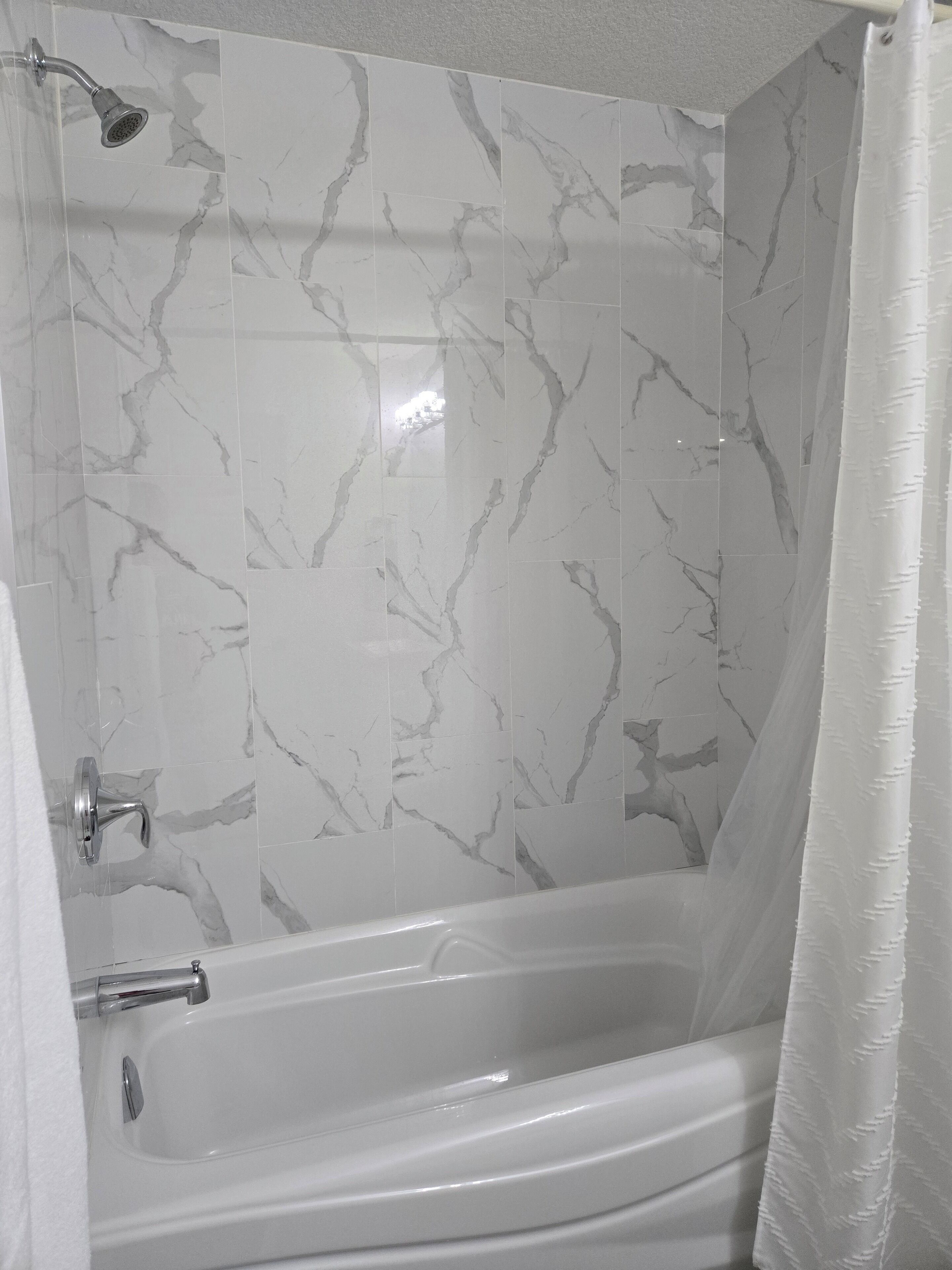 Hair dryer, bidet, towels, soap
