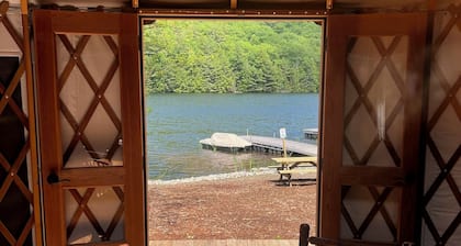 Glamping Private Lake Escape - Lakefront Yurt @ Daggett Lake