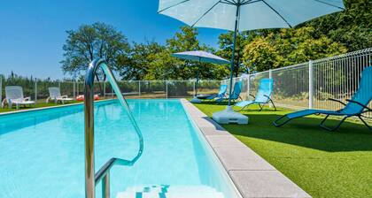 'Les Pins - Domaine Des Landes' with Shared Pool, Private Covered Terrace and Shared Garden