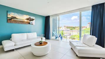 Appart'hÎtel Exclusif, 3 chambres, en bord de plage | Coin séjour