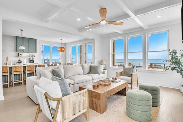 Smart TV, fireplace - Oceanfront Luxury | 4BR w/ Elevator sleeps 12 (North Topsail Beach)