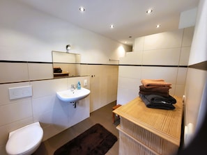 Douche, serviettes fournies
