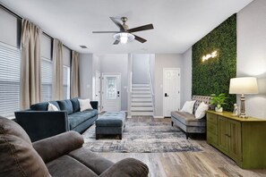 TV, fireplace, ping pong