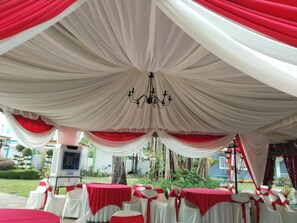 Outdoor banquet area