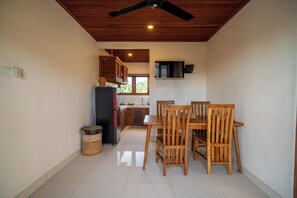 Family Villa, Pool View | Private kitchen | Full-size fridge, stovetop, cookware/dishes/utensils - Wisaka Ubud Private Villa (Ubud)