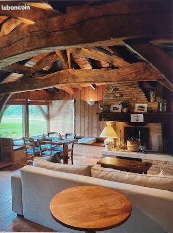 Fireplace. GITE IN FOREST PARK