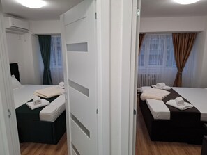 3 bedrooms, internet, bed sheets