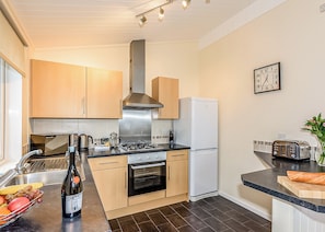 Fridge, oven, stovetop, dishwasher