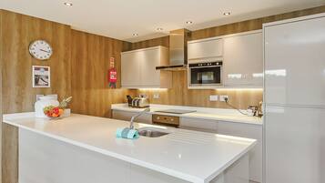 Fridge, oven, stovetop, dishwasher