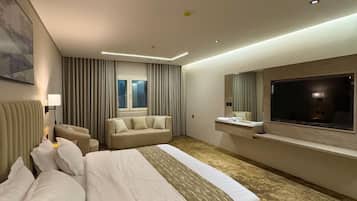 In-room safe, desk, laptop workspace, blackout curtains