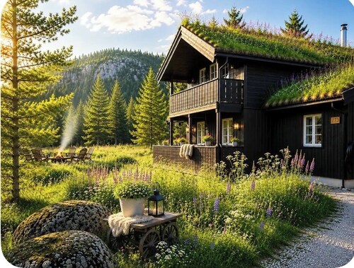 Sunny cabin at Gautefall