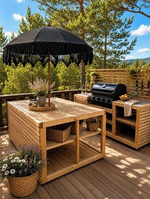 Outdoor dining - Sunny cabin at Gautefall (Treungen)
