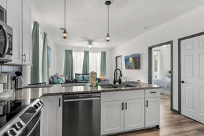 Fridge, microwave, oven, stovetop - River Oaks Unit 2F (Myrtle Beach)