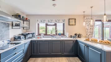 Fridge, microwave, stovetop, dishwasher