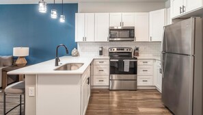 Fridge, dining tables