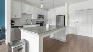 Fridge, dining tables