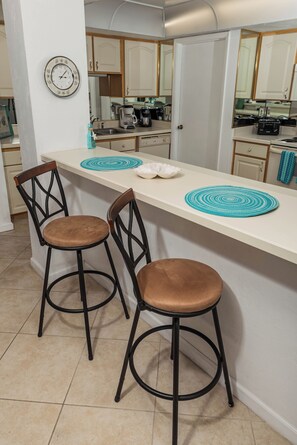 Fridge, microwave, oven, stovetop - Water's Edge Retreat-Direct Oceanfront @ Sandpoint, 2BR Oceanfront Pool (Daytona Beach)