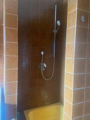 Hair dryer, towels, toilet paper