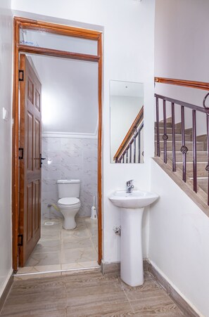 Shower, soap, toilet paper