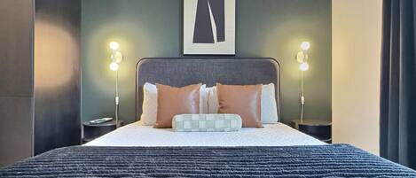 Clean, cozy, and perfectly made for relaxation in a furnished apartment.