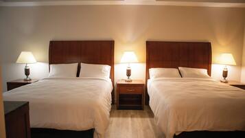 Standard Room, 2 Queen Beds, Roll-in Shower, Non Smoking | Desk, laptop workspace, free WiFi