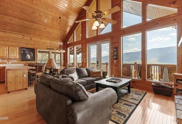 Smart TV, fireplace, DVD player, books