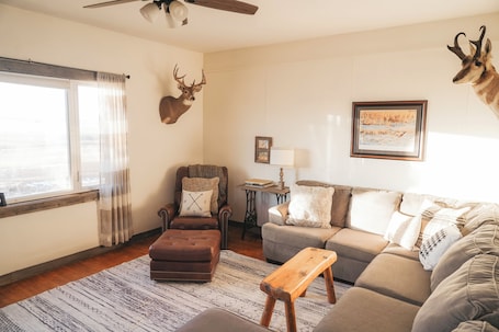 Living area. Antelope Creek Farm House located on the prairie and in the country