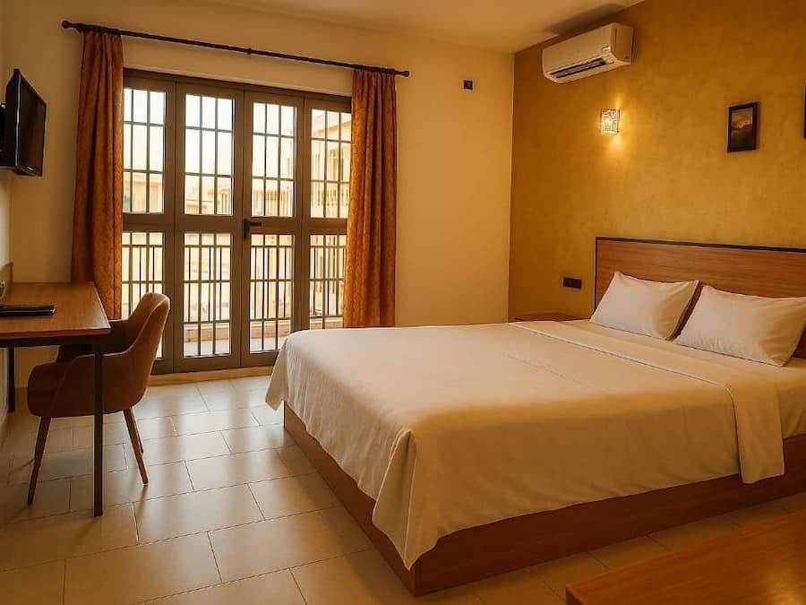 Quarto casal superior, vista para o rio | Camas com colchões pillow-top, espaço de trabalho para notebook