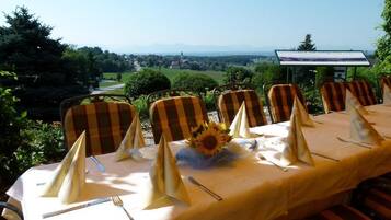 Outdoor banquet area
