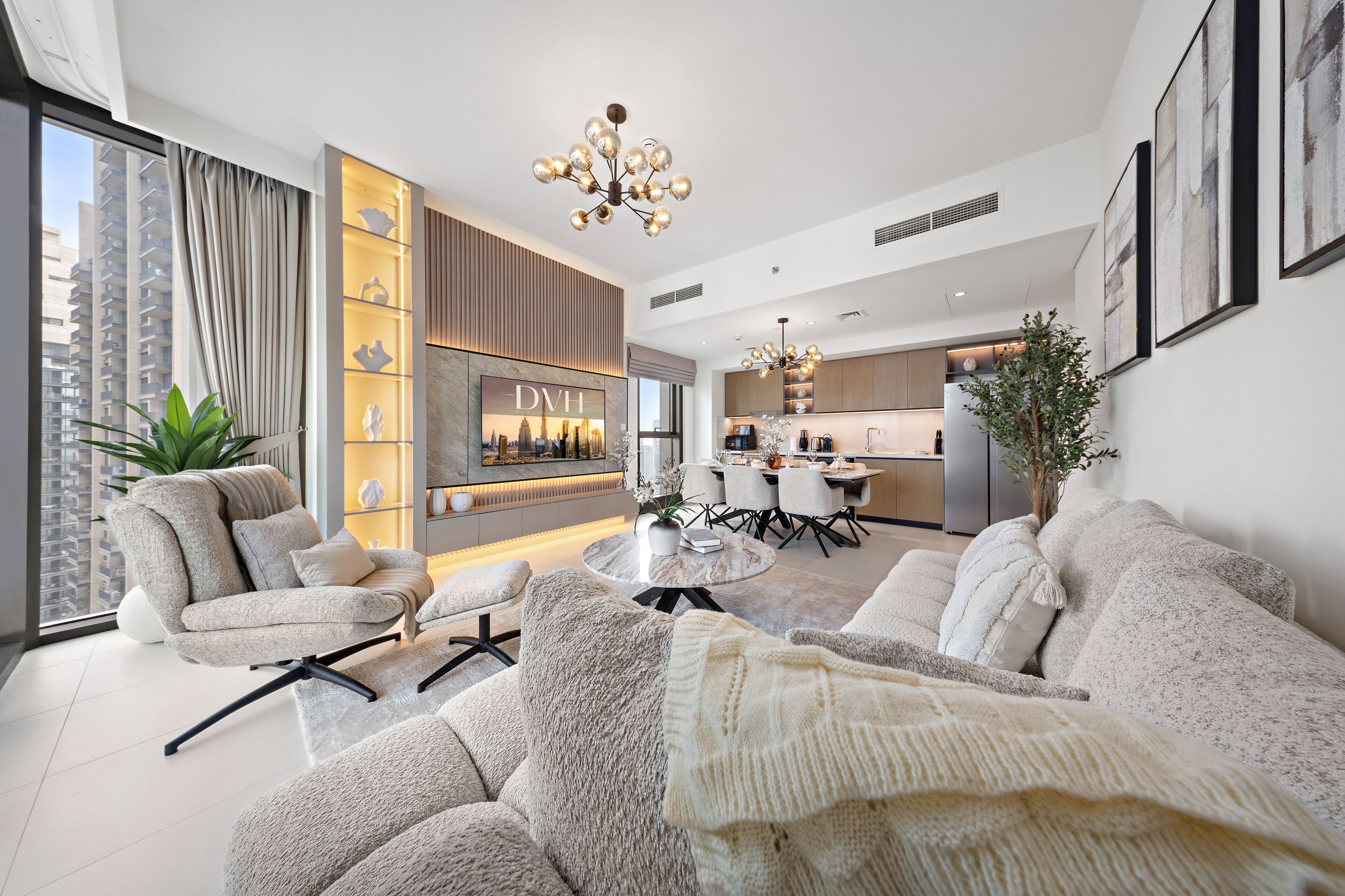 Executive Apartment, 2 Bedrooms, Balcony, City View | Living area