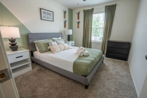 4 bedrooms, iron/ironing board, travel cot, WiFi