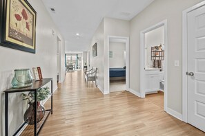 3 bedrooms, desk, iron/ironing board, travel crib