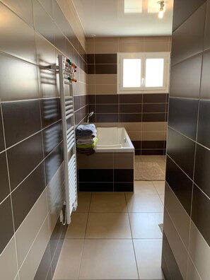 Hair dryer, soap, toilet paper