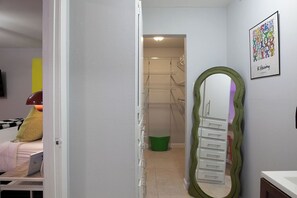 Desk, iron/ironing board, travel cot, free WiFi