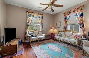 Smart TV, video games, DVD player, books