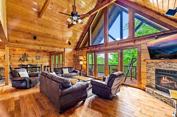 Télévision, cheminée