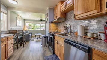 Microwave, oven, stovetop, dishwasher