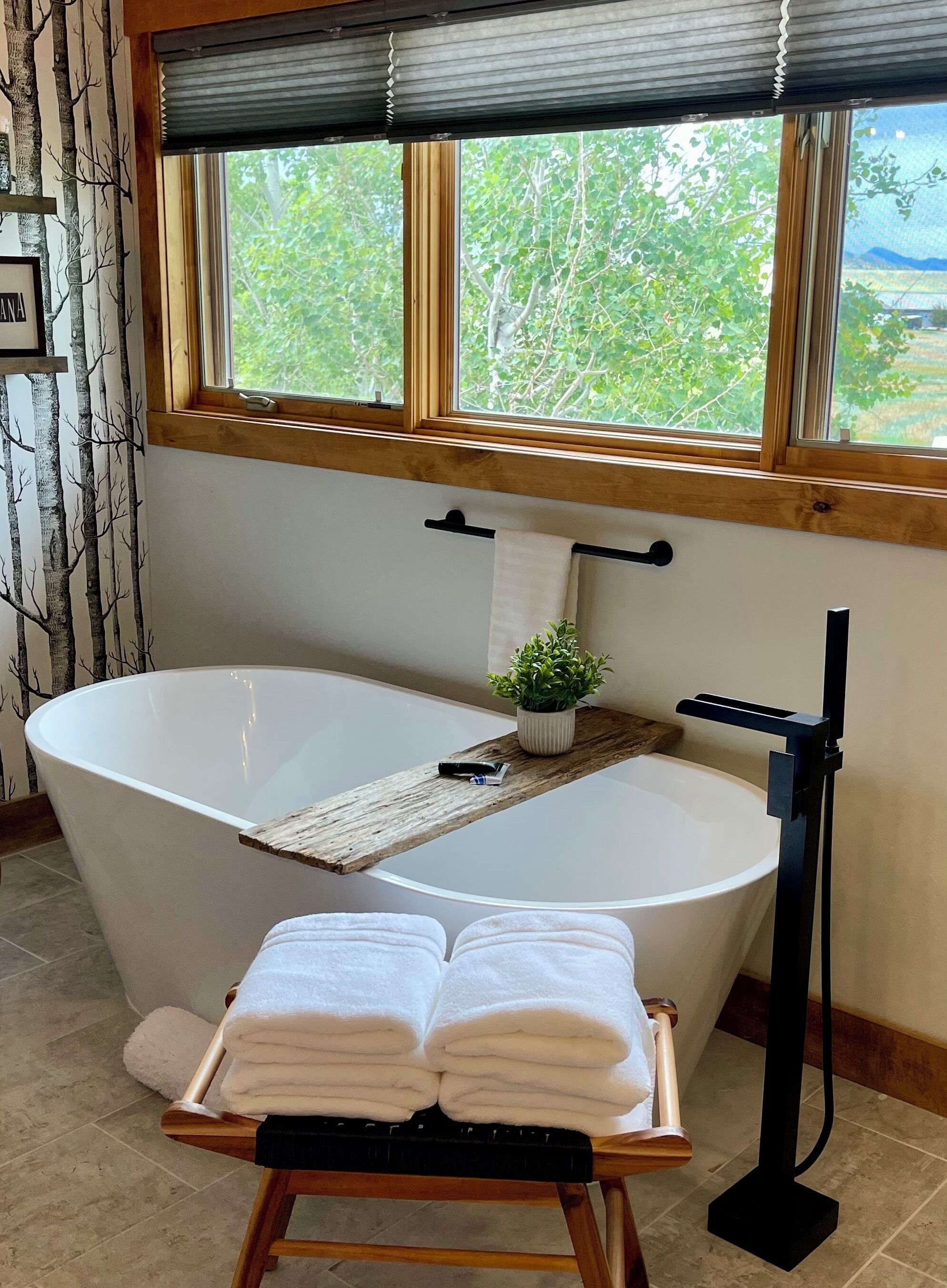 Large freestanding soaking tub