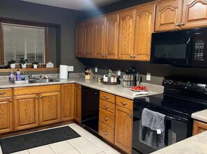 Microwave, oven, stovetop, dishwasher