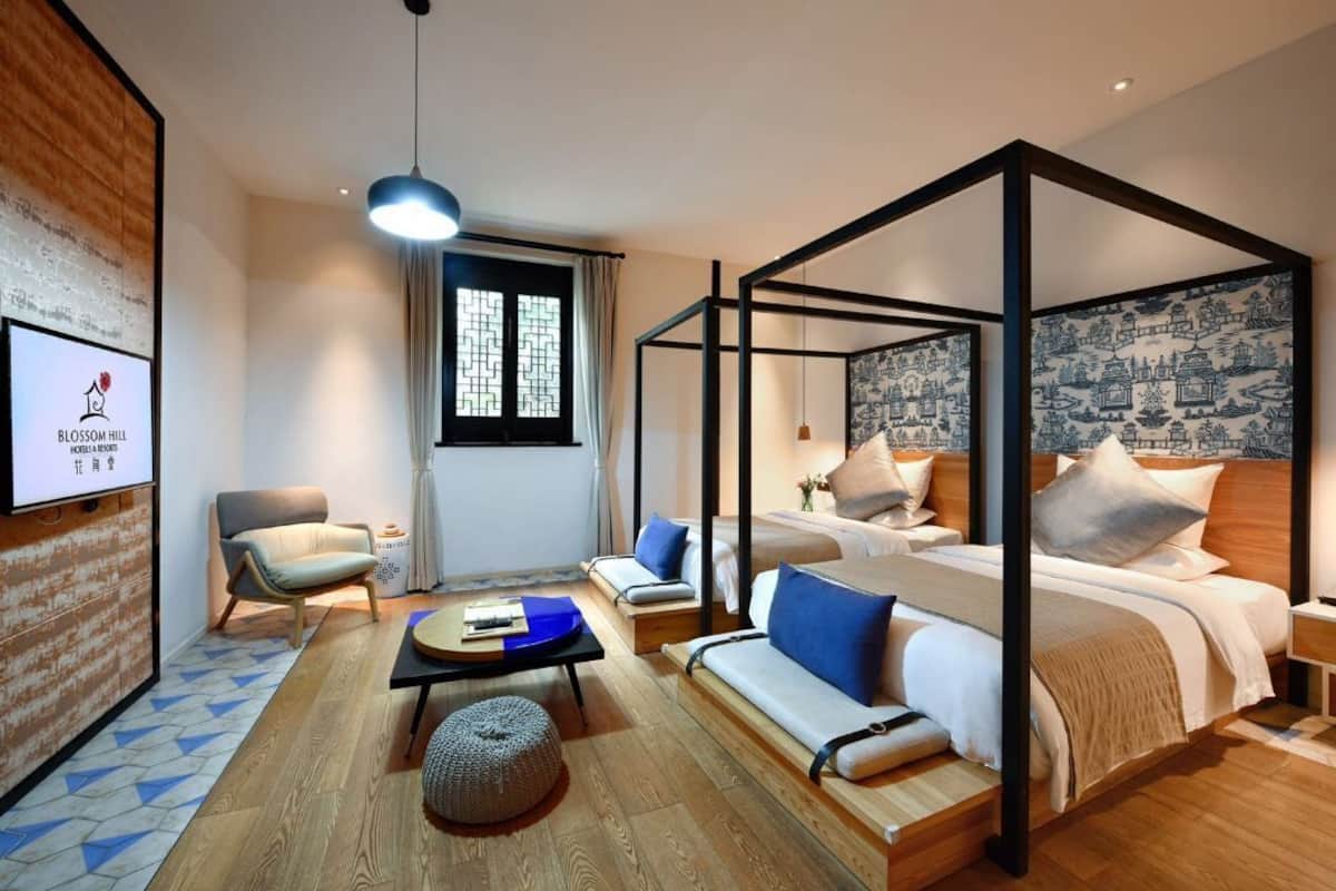 Chambre Standard avec lits jumeaux, vue jardin | Bureau, Wi-Fi gratuit