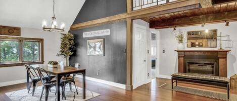 Smart TV, fireplace, video games, foosball