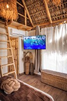Suíte estúdio luxo, vista para o mar, na torre | Roupas de cama premium, camas com colchões pillow-top