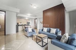 Appartement, 3 chambres, vue ville | Coin séjour