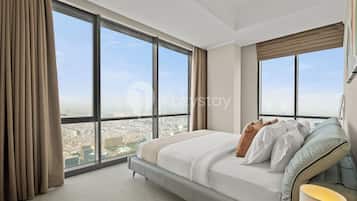 Apartemen, 3 kamar tidur, pemandangan kota | Ruang kerja ramah laptop, setrika/meja setrika, dan Wi-Fi gratis