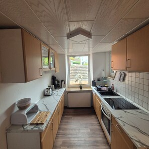 Fridge, oven, stovetop, dishwasher