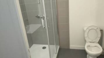 Shower, soap, toilet paper